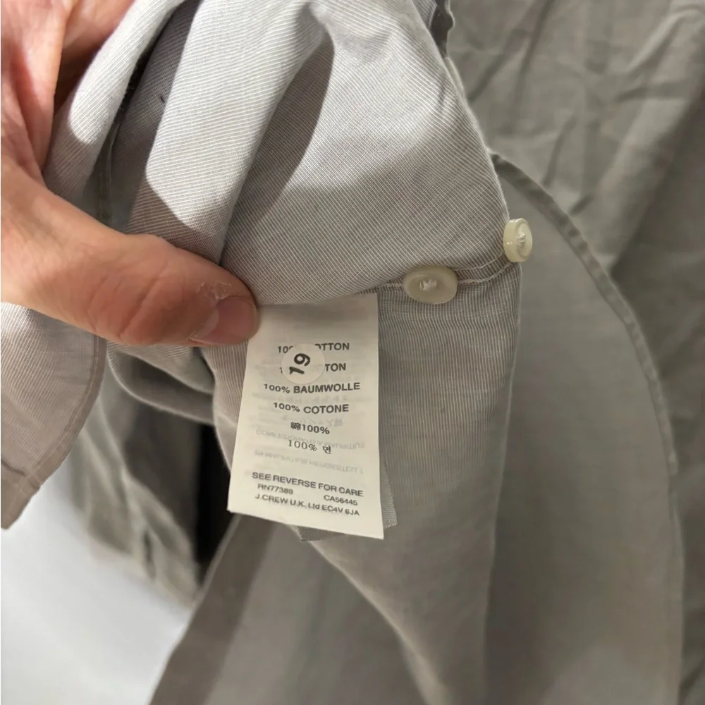 J.Crew Grey Button Up Slim Shirt Mens Size Large